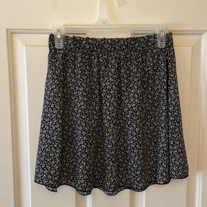 Black and White Floral Skirt